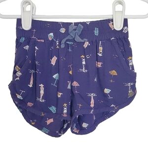 K1060 * Roxy Girls Beach Print Shorts Blue Size 2
